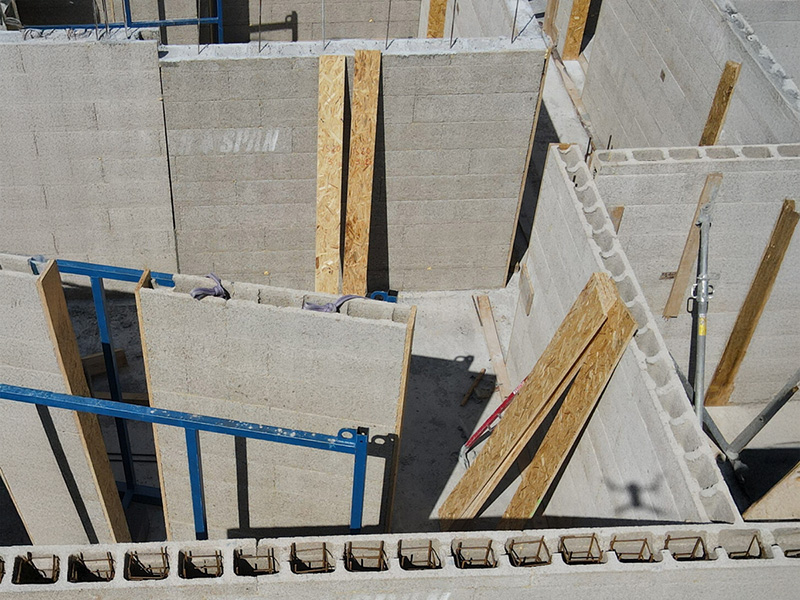 Huvud Wandelemente auf der Baustelle